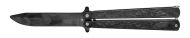 9" Lattice Black Butterfly Knife Black Bayo