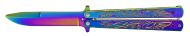 9" Latice Rainbow Butterfly Knife Titanium Bayo