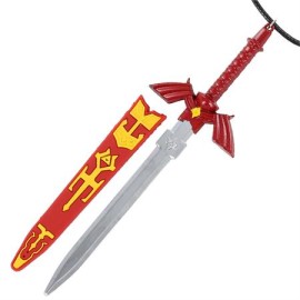 Legend Of Zelda Red Hyrule Master Sword Neck Knife Necklace