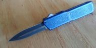 Lightning Blue D/A OTF Automatic Knife Two Tone Dagger Serrated