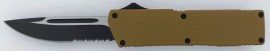 Lightning Desert Brown OTF Automatic Knife Drop Point Serrated