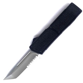 Lightning Model 2 Black D/A OTF Automatic Knife Satin Tanto Serrated