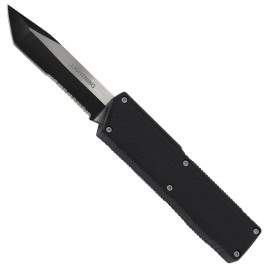 Lightning Model 3 Black D/A OTF Automatic Knife Two Tone Tanto Serrated