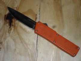 Lightning Orange D/A OTF Automatic Knife Satin Drop Point