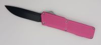 Lightning Supreme Pink D/A OTF Automatic Knife Drop Point Black Plain