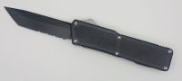Lightning Supreme Black D/A OTF Automatic Knife Tanto Point Black Serrated