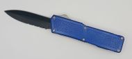 Lightning Supreme Blue D/A OTF Automatic Knife Dagger Point Black Serrated
