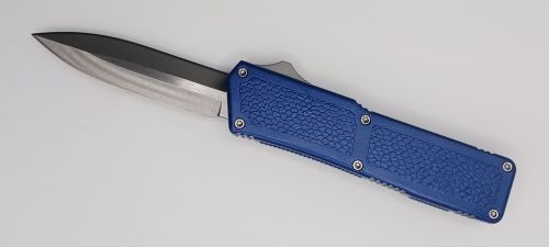 Lightning Supreme Blue D/A OTF Automatic Knife Dagger Point Satin Plain