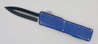 Lightning Supreme Blue D/A OTF Automatic Knife Dagger Point Two Tone Serrated