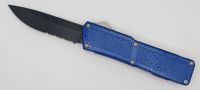 Lightning Supreme Blue D/A OTF Automatic Knife Drop Point Black Serrated