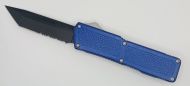 Lightning Supreme Blue D/A OTF Automatic Knife Tanto Point Black Serrated