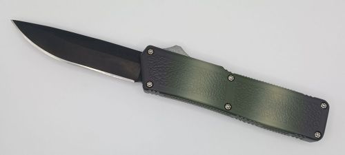 Lightning Supreme Camouflage D/A OTF Automatic Knife Drop Point Black Plain