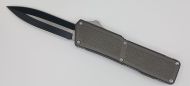 Lightning Supreme Gray D/A OTF Automatic Knife Dagger Point Two Tone Plain