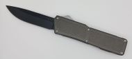 Lightning Supreme Gray D/A OTF Automatic Knife Drop Point Black Plain