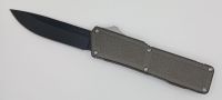 Lightning Supreme Gray D/A OTF Automatic Knife Drop Point Black Plain