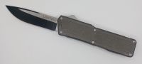 Lightning Supreme Gray D/A OTF Automatic Knife Drop Point Two Tone Plain