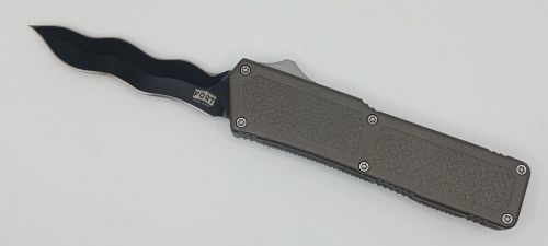 Lightning Supreme Gray D/A OTF Automatic Knife Kris Point Black Plain