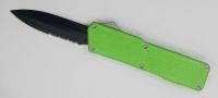 Lightning Supreme Green D/A OTF Automatic Knife Dagger Point Black Serrated