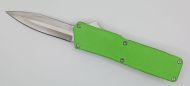 Lightning Supreme Green D/A OTF Automatic Knife Dagger Point Satin Plain
