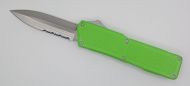 Lightning Supreme Green D/A OTF Automatic Knife Dagger Point Satin Serrated