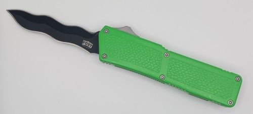 Lightning Supreme Green D/A OTF Automatic Knife Kris Point Black Plain