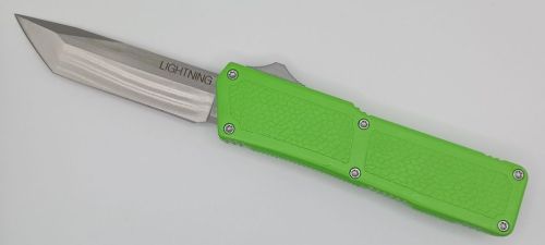 Lightning Supreme Green D/A OTF Automatic Knife Tanto Point Satin Plain