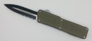 Lightning Supreme OD Green D/A OTF Automatic Knife Dagger Point Two Tone Serrated