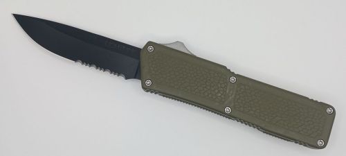 Lightning Supreme OD Green D/A OTF Automatic Knife Drop Point Black Serrated