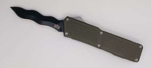 Lightning Supreme OD Green D/A OTF Automatic Knife Kris Point Black Plain
