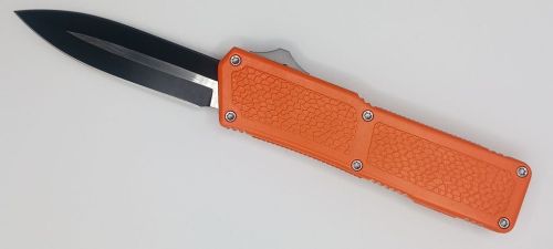 Lightning Supreme Orange D/A OTF Automatic Knife Black 2-Tone Dagger