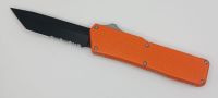 Lightning Supreme Orange D/A OTF Automatic Knife Tanto Point Black Serrated