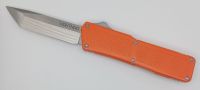 Lightning Supreme Orange D/A OTF Automatic Knife Tanto Point Satin Plain