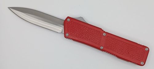 Lightning Supreme Red D/A OTF Automatic Knife Dagger Point Satin Plain