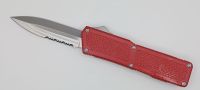Lightning Supreme Red D/A OTF Automatic Knife Dagger Point Satin Serrated