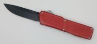 Lightning Supreme Red D/A OTF Automatic Knife Drop Point Black Plain
