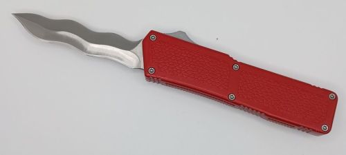 Lightning Supreme Red D/A OTF Automatic Knife Kris Point Satin Plain