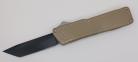 Lightning Supreme Tan D/A OTF Automatic Knife Tanto Point Black Plain