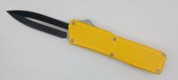 Lightning Supreme Yellow D/A OTF Automatic Knife Dagger Point Two Tone Plain