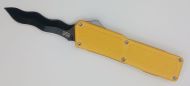 Lightning Supreme Yellow D/A OTF Automatic Knife Kris Point Black Plain