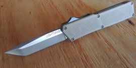 Lightning Tan D/A OTF Automatic Knife Satin Tanto