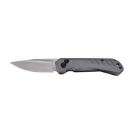 8" Lightweight CNC Machined Gray Automatic Knife Satin Blade