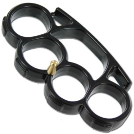 Metal Brass Knuckles Paperweight Black Belt Buckle