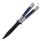 Midnight Blue Bone Inserts Butterfly Knife