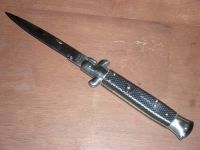 9.5" Milano Stiletto Automatic Knife Checker Board Bayonet