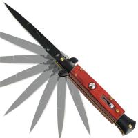 Best Top Value Black Rosewood Milano Stiletto Automatic Knife (8.5" Overall)