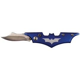 Mini Bat Push Button Automatic Knife Blue