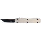 Mini Cracker Silver D/A OTF Automatic Knife Black Tanto