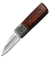 5" Mini Pakka Wood Automatic Knife Brown