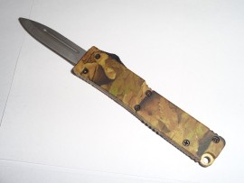 Mini Protector Hunters Camo D/A OTF Automatic Knife Satin Drop Point