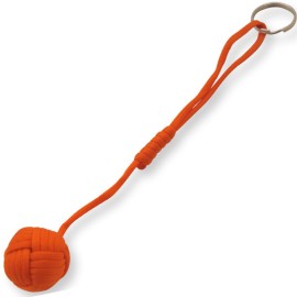 Monkey Fist Large Self Defense Orange Paracord Keychain